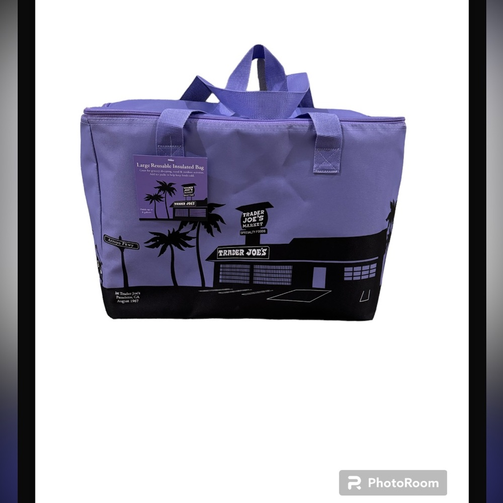 Trader Joe's Lavendar8 Gallons Reusable Bag Cooler Large Insulated Tote